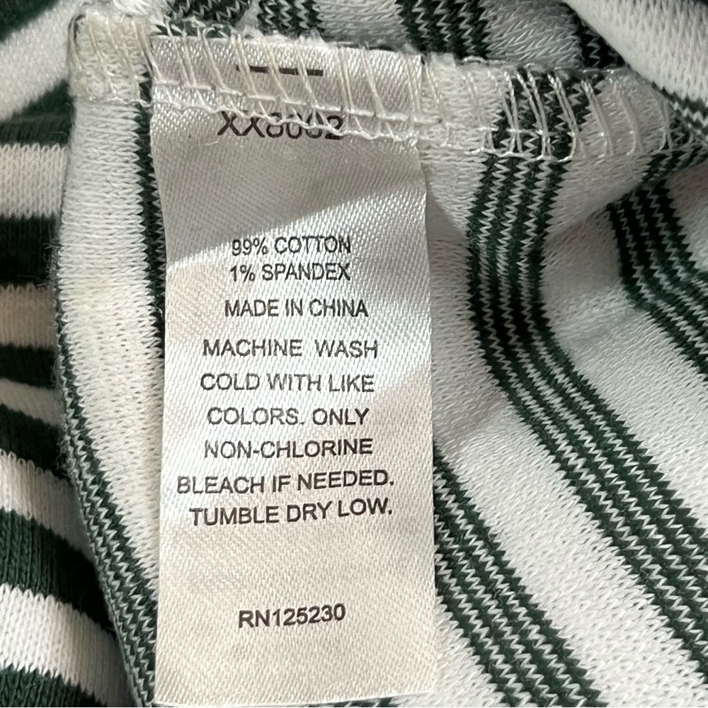 CALI BE Women’s Small Green/ White Striped Layer Look Pullover NWT. - Picture 8 of 8